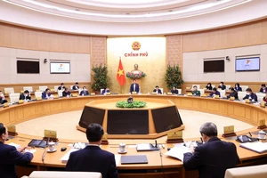 Thủ tướng Phạm Minh Chính chủ trì phiên họp Chính phủ chuyên đề xây dựng pháp luật tháng 2. Ảnh: VIẾT CHUNG