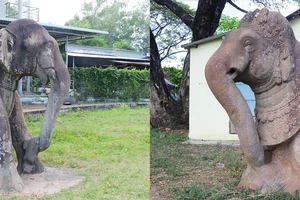 Cặp tượng voi đá thành Đồ Bàn ở tỉnh Bình Định được công nhận bảo vật quốc gia