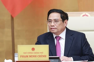 Thủ tướng Phạm Minh Chính chủ trì họp Chính phủ chuyên đề pháp luật, chiều 2-2. Ảnh: VIẾT CHUNG