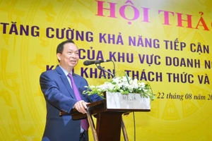 Phó Thống đốc thường trực Ngân hàng nhà nước Đào Minh Tú phát biểu tại hội thảo