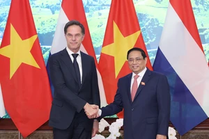 Thủ tướng Phạm Minh Chính chủ trì lễ đón chính thức Thủ tướng Hà Lan Mark Rutte. Ảnh: QUANG PHÚC
