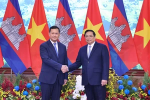 Thủ tướng Phạm Minh Chính và Thủ tướng Campuchia Hun Manet. Ảnh: QUANG PHÚC