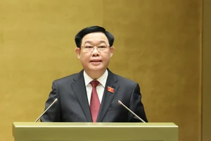 Chủ tịch Quốc hội Vương Đình Huệ phát biểu khai mạc kỳ họp. Ảnh: QUANG PHÚC