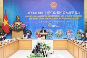 Thủ tướng Phạm Minh Chính chủ trì và phát biểu tại Diễn đàn Kinh tế hợp tác, hợp tác xã năm 2024. Ảnh: VIẾT CHUNG