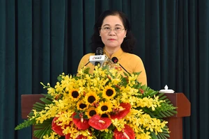 Chủ tịch HĐND TPHCM Nguyễn Thị Lệ phát biểu khai mạc Kỳ họp thứ 20. Ảnh: VIỆT DŨNG