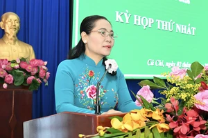 Chủ tịch HĐND TPHCM Nguyễn Thị Lệ dự và phát biểu chỉ đạo. Ảnh: VIỆT DŨNG