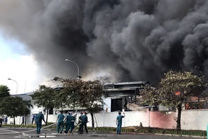 Cháy lớn trong khu công nghiệp ở Đồng Nai