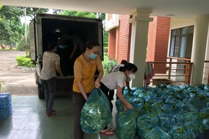 Hỗ trợ hơn 10 tấn rau xanh về các vùng dịch