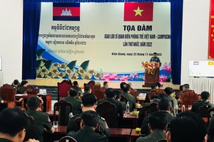 Quang cảnh buổi giao lưu sĩ quan Biên phòng trẻ Việt Nam - Campuchia