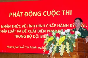 Đại tá Trần Thanh Đức phát biểu chỉ đạo tại lễ phát động cuộc thi.