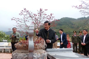 Nguyên Chủ tịch nước Trương Tấn Sang tưởng niệm, tri ân các anh hùng, liệt sĩ tại Vị Xuyên