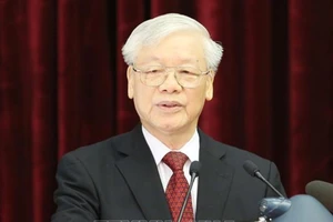 Tổng Bí thư, Chủ tịch nước Nguyễn Phú Trọng phát biểu khai mạc hội nghị. Ảnh: TTXVN