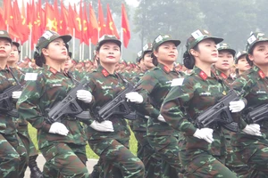 Hợp luyện khối diễu binh, diễu hành tại lễ kỷ niệm 70 năm chiến thắng Điện Biên Phủ