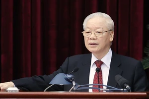 Tổng Bí thư Nguyễn Phú Trọng phát biểu khai mạc Hội nghị Trung ương 8. Ảnh: VIẾT CHUNG