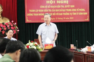 Ban Chỉ đạo Phòng, chống tham nhũng, tiêu cực Trung ương làm việc tại Bình Định