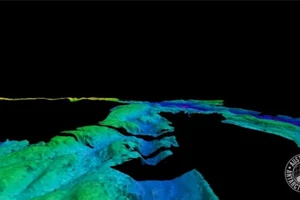 Hẻm núi lớn dưới đáy biển được phát hiện bằng hệ thống sóng âm của tàu phá băng RSV Nuyina. Ảnh: ANTARCTICA AUSTRALIA