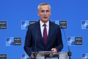 Tổng thư ký NATO Jens Stoltenberg phát biểu tại một cuộc họp báo ở Brussels, Bỉ. Ảnh: AFP/TTXVN