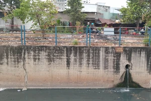 Nước thải sinh hoạt trong khu dân cư phường Linh Trung, TP Thủ Đức xả ra suối Nhum. Ảnh: MINH HẢI