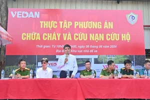 Công ty Vedan Việt Nam thực tập phương án “Phòng cháy chữa cháy và cứu nạn cứu hộ” năm 2024