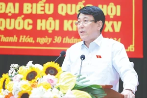 Đồng chí Lương Cường phát biểu với cử tri TP Thanh Hóa