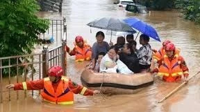 Cảnh ngập lụt sau những trận mưa lớn tại thành phố Hoàng Sơn, tỉnh An Huy, Trung Quốc, ngày 23-6-2024. Ảnh: THX.