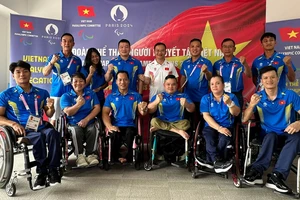 Đoàn thể thao người khuyết tật Việt Nam đã có mặt tại Làng VĐV Paralympic ở Paris. Ảnh: P.MINH