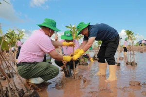 Khởi động dự án trồng cây bảo vệ đa dạng sinh học tại trang trại nuôi tôm C.P. Việt Nam