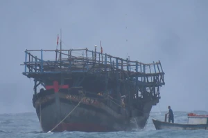 Lai dắt tàu cá gặp nạn về đảo Lý Sơn