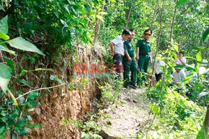 Vết nứt núi Mang Kà Muồng đang lan rộng, nguy hiểm nhà dân và tuyến đường đi hồ Nước Trong