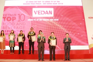 Vedan Việt Nam được vinh danh trong Top 10 công ty uy tín ngành thực phẩm - đồ uống năm 2018