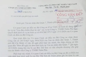 Dự án Khu dân cư Hòa Lân: Bộ Công an phát hiện chữ ký giả trong hồ sơ của Công ty Thiên Phú