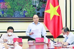 Chủ tịch nước Nguyễn Xuân Phúc, Trưởng Ban Chỉ đạo Cải cách Tư pháp Trung ương, phát biểu. Ảnh: TTXVN