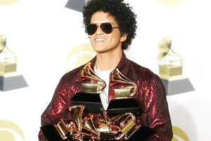 Bruno Mars đại thắng tại Grammy 2018. Ảnh: REUTERS