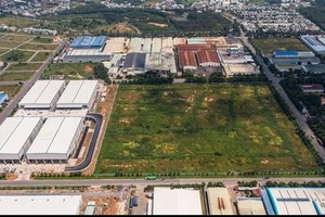 平阳省苡安市新东协B工业区的工业用地一瞥。