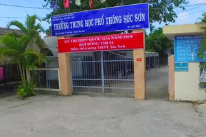 Trường THPT Sóc Sơn (Hòn Đất, Kiên Giang) nơi ông Chính công tác trước đó