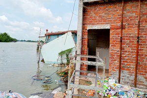 Sạt lở bờ sông Cần Thơ, 7 nhà dân bị "hà bá" nuốt