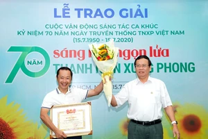 8 tác phẩm đoạt giải Cuộc vận động sáng tác ca khúc kỷ niệm 70 năm ngày truyền thống lực lượng TNXP Việt Nam