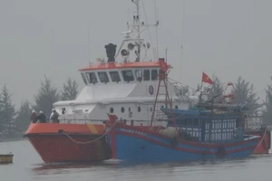 Tàu SAR 274 cứu 4 thuyền viên và lai dắt tàu cá gặp nạn trên biển về đất liền an toàn 