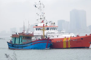 Tàu SAR 412 đưa tàu cá NĐ 92268 TS cùng 6 thuyền viên về đến Đà Nẵng an toàn 