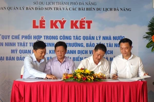 Ban quản lý bán đảo Sơn Trà và các bãi biển du lịch Đà Nẵng ký kết quy chế phối hợp với 4 quận có biển trên địa bàn TP Đà Nẵng