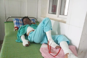 Anh Y. đang được điều trị tại Bệnh viện đa khoa tỉnh Quảng Trị