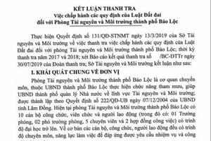 UBND TP Bảo Lộc giao hơn 100 lô đất không đúng quy định 