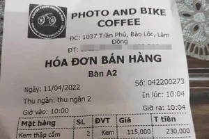 Quán cà phê tại Bảo Lộc không niêm yết giá, bị tố “chặt chém” ly cà phê 249.000 đồng