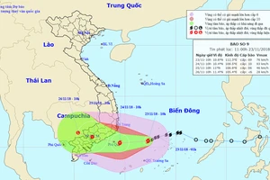 Bão số 9 lệch hướng, tâm bão dự báo hướng vào TPHCM, Vũng Tàu