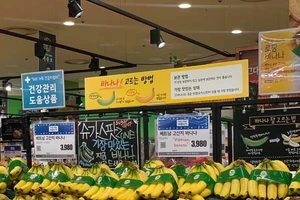 Chuối Việt Nam được bán trong siêu thị Lotte Mart tại Hàn Quốc