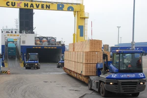 Bốc dỡ hàng hóa tại cảng Cuxport, Đức. Ảnh: Cuxport.de