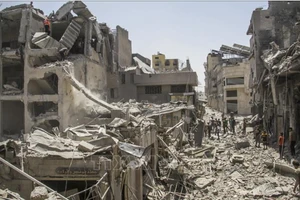  Các tòa nhà ở Gaza đổ nát do xung đột Hamas - Israel