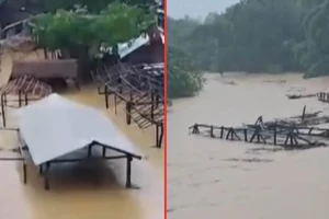 Lũ tại bang Meghalaya, Đông Bắc Ấn Độ. Ảnh: NDTV