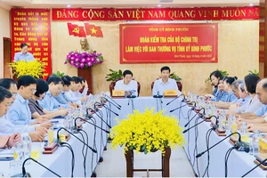 Công bố quyết định kiểm tra của Bộ Chính trị về công tác cán bộ đối với Ban Thường vụ Tỉnh ủy Bình Phước