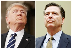 Tổng thống Mỹ Donald Trump (trái) và Giám đốc Cục Điều tra Liên bang (FBI) James Comey. Ảnh: REUTERS